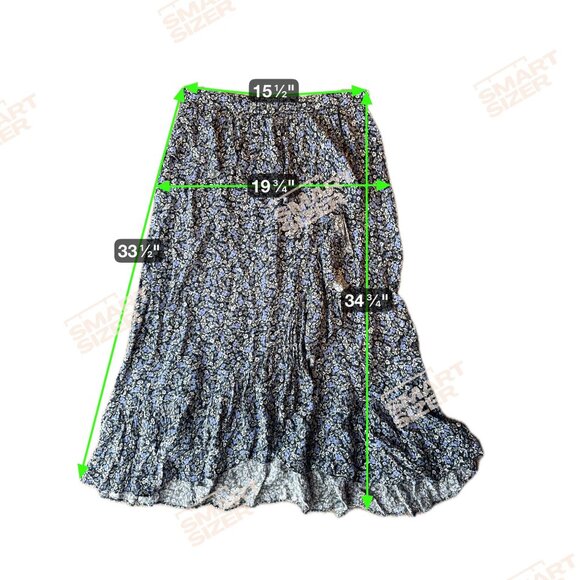 Yumi Kim Floral Maxi Skirt Womens Size L Ruffle Tulip Hem Flowy Rayon Tiered - Picture 2 of 8